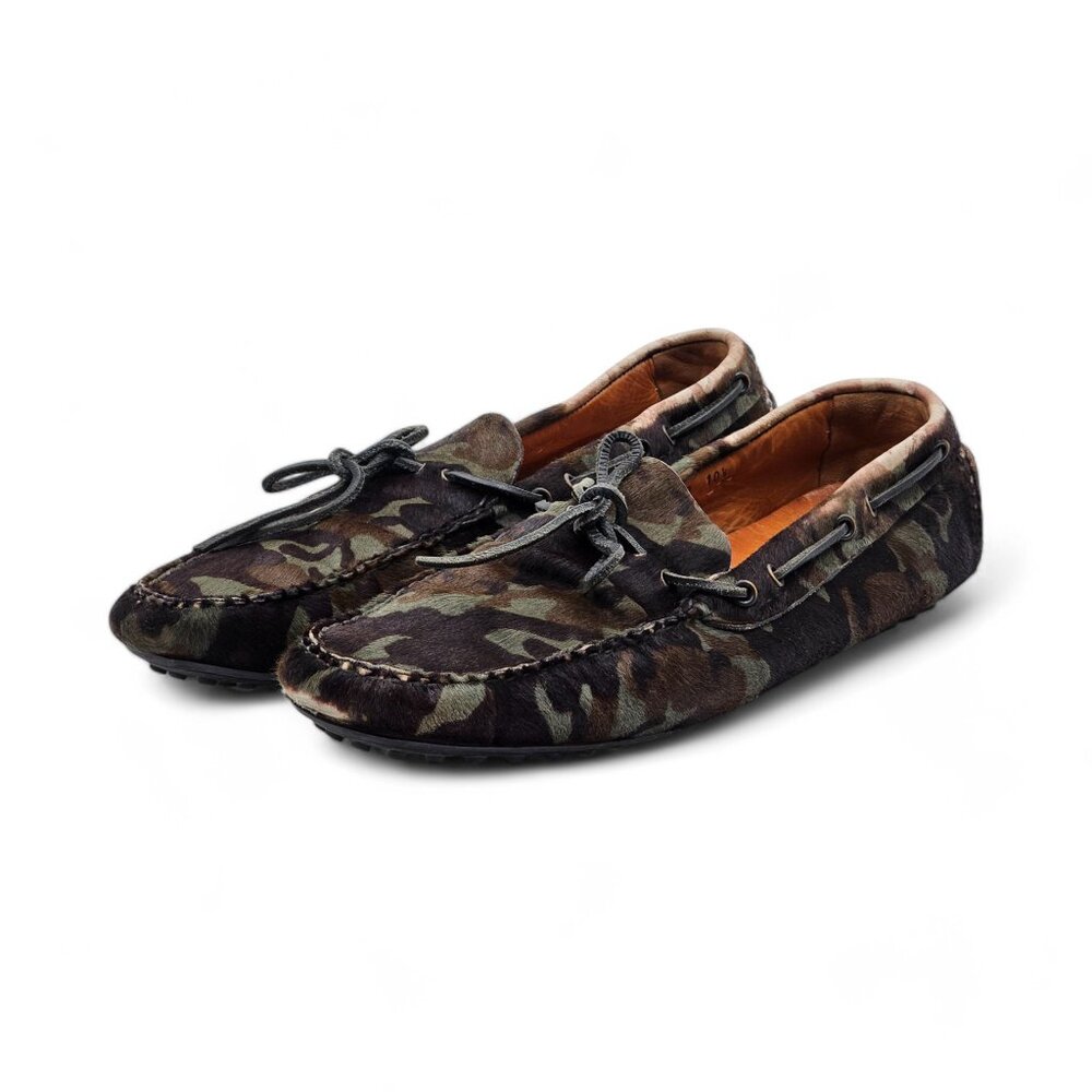 Car Shoe Men's Moccasins Loafers Camouflage Pony Hair Size US 11.5 UK 10.5